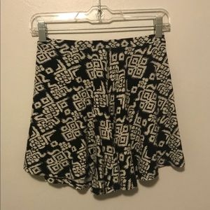 Black and White Print Skater Skirt